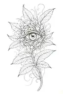wispy plant with eyes in the form tattoo design idea