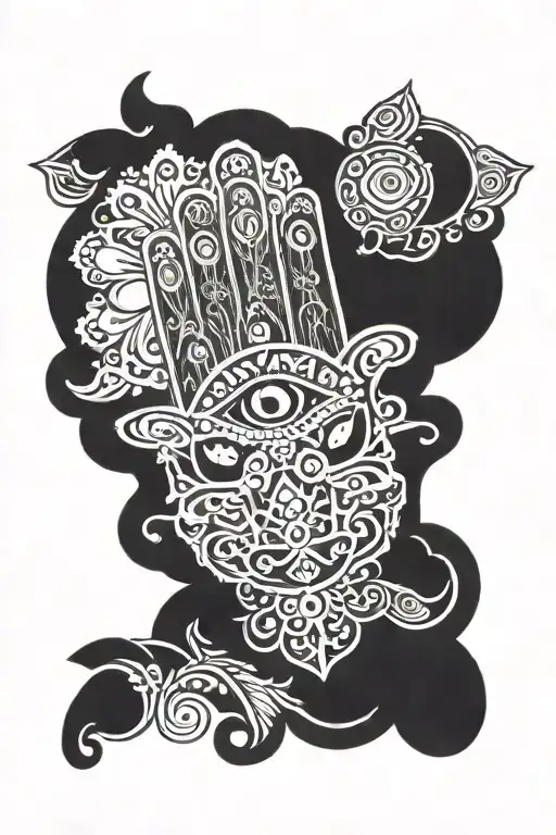 hamsa symbol tattoo design idea