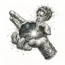 God controls the hands of the universe tattoo design idea