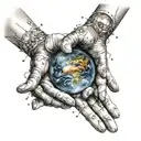 God controls the hands of the universe tattoo design idea