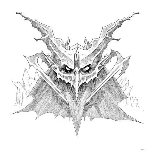 punk style lord of the rings nazgul tattoo design idea