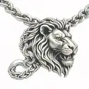 lion with boxing glove pendant on the chain cuban link chain around the lions neck tattoo design idea