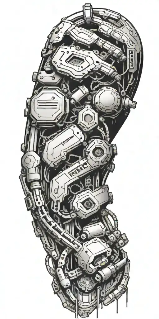arm implant from cyberpunk 2077 tattoo design idea