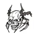 diablo skull with scorpion shape tattoo design idea