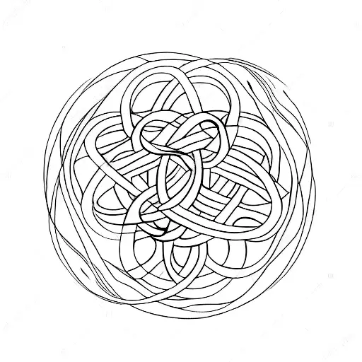 Moon phases intertwined with Wiccan symbols tattoo design idea