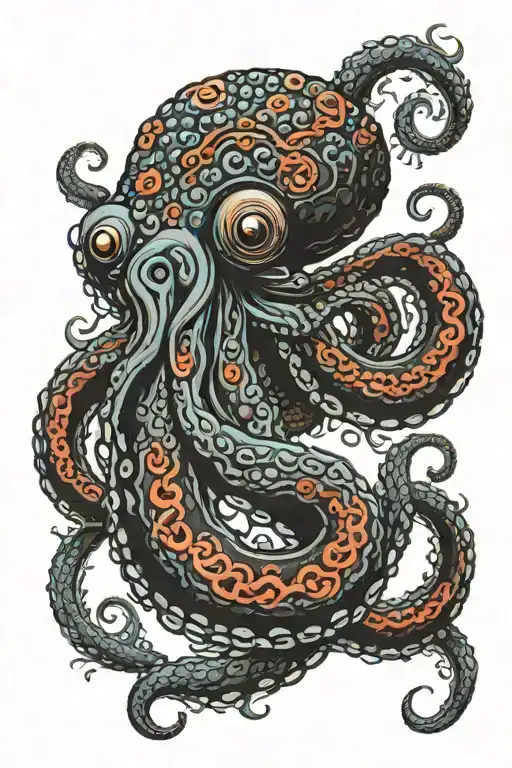 octopus tentacles wrapped around a chili pepper tattoo design idea