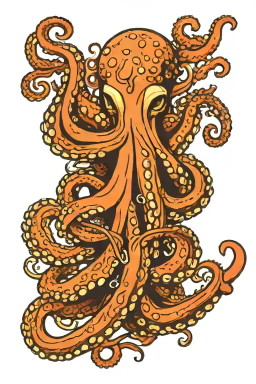 octopus tentacles wrapped around a chili pepper tattoo design idea