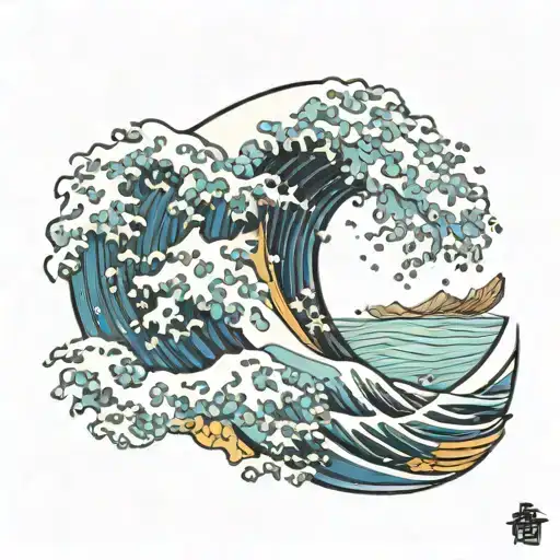 the great wave of kanagawa tattoo design idea