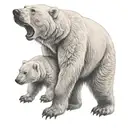Polar Bear and cub tattoo design idea