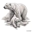 Polar Bear and cub tattoo design idea