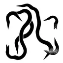 Gemini snake simple tattoo design idea