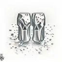 two glocks with building in the background tattoo design idea