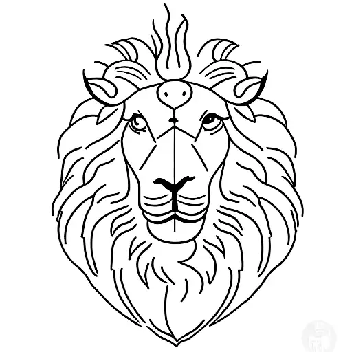 lamb and lion tattoo design idea