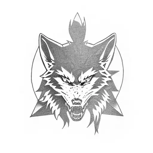 Witcher wolf, one piece logo, Naruto logo, drain ball z logo tattoo design idea