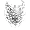 Witcher wolf, one piece logo, Naruto logo, drain ball z logo tattoo design idea