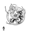scorpion and dragon in a yin yan tattoo design idea
