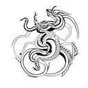 scorpion and dragon in a yin yan tattoo design idea
