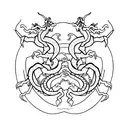 scorpion and dragon in a yin yan tattoo design idea