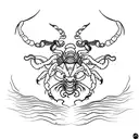 scorpion and dragon in a yin yan tattoo design idea
