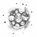 moon phases tattoo design idea