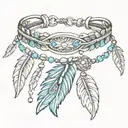 native American feather anklet bracelet tattoo tattoo design idea