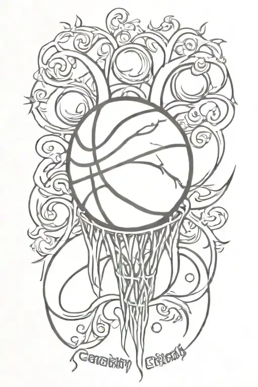tattoo in tribute to my brother, who died of cancer, basketball fan. tattoo design idea