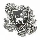 Crest or Shield: A crest or shield with a lion (strength), a rugby ball, and musical notes or a turntable, encapsulating tattoo design idea