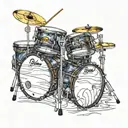 drum set nestled tattoo design idea