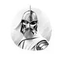 Create a detailed portrait of a medieval warrior inspired by Sabaton lyrics tattoo design idea