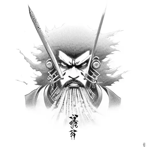 afro samurai tattoo design idea