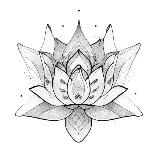 resilient mountain lotus tattoo design idea