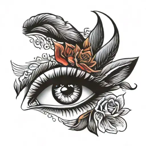 crying woman eyes tattoo design idea