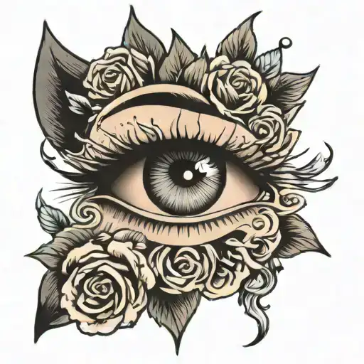 beautiful crying eyes in pain eternally poetic tattoo design idea