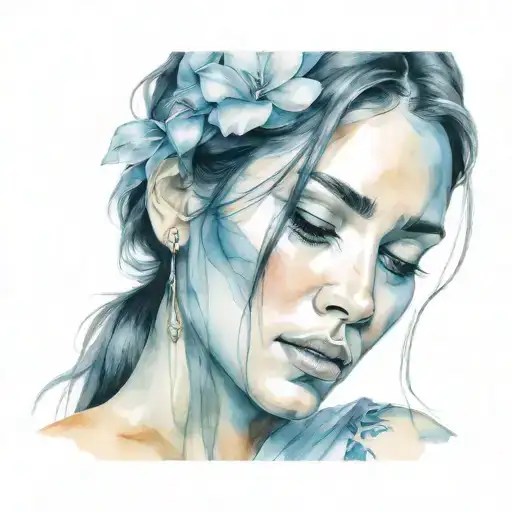 beautiful hispanic woman crying tattoo design idea