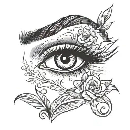 crying woman eyes tattoo design idea