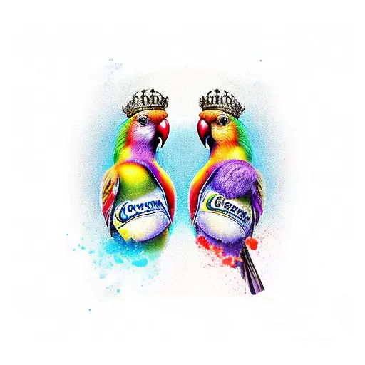 lovebirds corona beer tattoo design idea