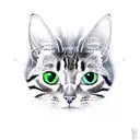 grasshopper and cat together tattoo design idea