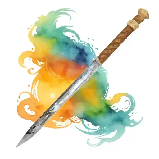 Viking mon katana tattoo design idea