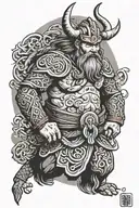 Viking mon tattoo design idea