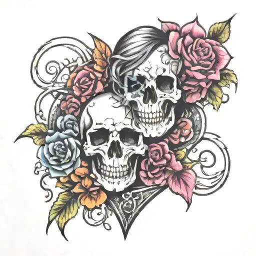 NU-Metal depression love death tattoo design idea