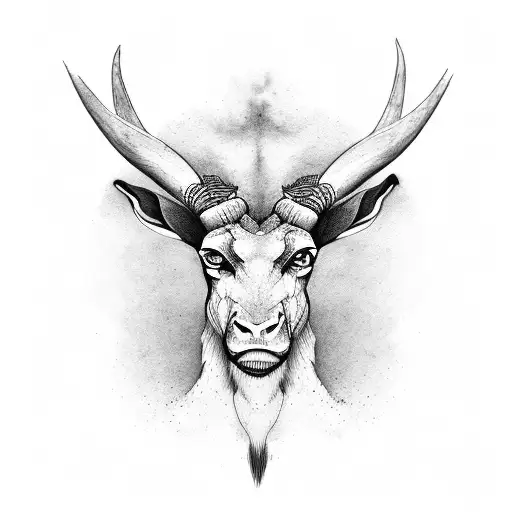 letter G met eland gewei tattoo design idea