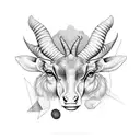 letter G met eland gewei tattoo design idea