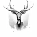 letter G met eland gewei tattoo design idea