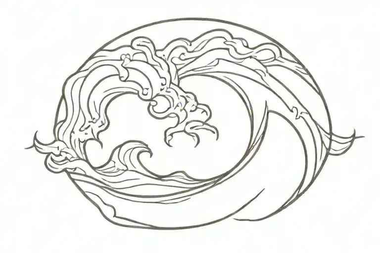 ocean wave this too shall pass written tattoo design idea