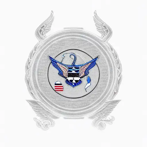 color American Flag with US Air Force symbol tattoo design idea