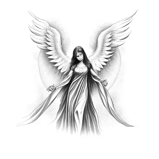 biblically accurate angel with lots of eyes  tattoo design idea