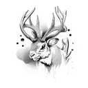jackalope large antlers  tattoo design idea