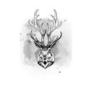 jackalope large antlers  tattoo design idea