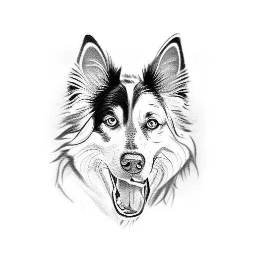 border collie tattoo design idea