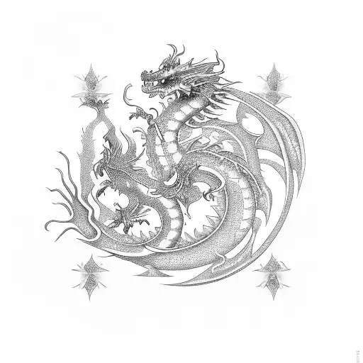 Cosmic Dragon tattoo design idea